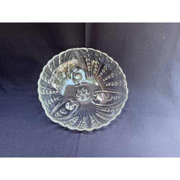 Vintage Anchor Hocking Burple Inspiration Clear Glass 3 Toed Berry Dessert Bowl - Picture 2 of 8